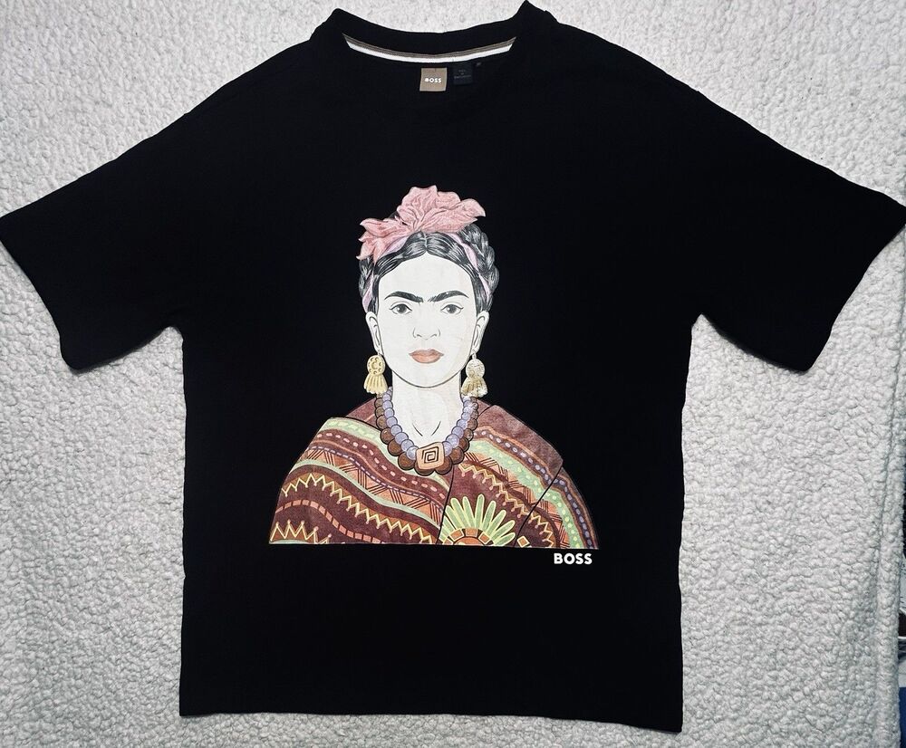 BOSS Hugo Boss Womens Frida Kahlo Legends Graphic T Shirt Black Size S Regular